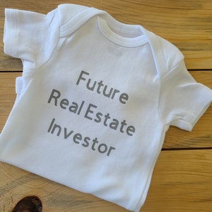 Future Real Estate Investor Baby Clothes, Real Estate Investor Baby Gift, Real Estate Investor Shirt, Real Estate Investor Gift, New Baby image 5