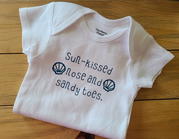 Sun-kissed Nose and Sandy Toes, Beach Baby Clothes, Seashell Baby