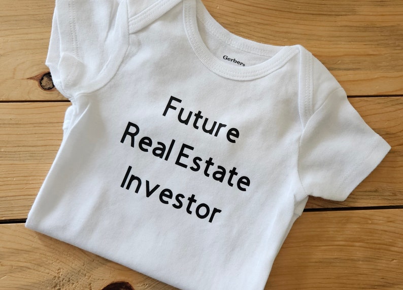 Future Real Estate Investor Baby Clothes, Real Estate Investor Baby Gift, Real Estate Investor Shirt, Real Estate Investor Gift, New Baby image 1