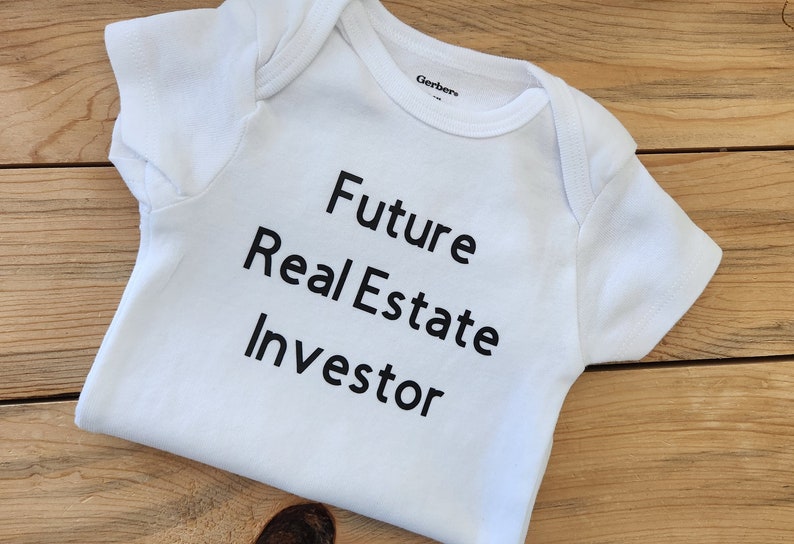 Future Real Estate Investor Baby Clothes, Real Estate Investor Baby Gift, Real Estate Investor Shirt, Real Estate Investor Gift, New Baby image 2