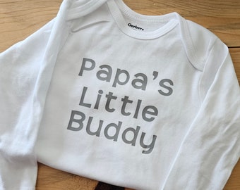 Papa's Little Buddy Baby Clothes, Papa, Personalized Baby Gift, Grandparent Announcement, Gender Reveal Announcement, Pregnancy Announcement
