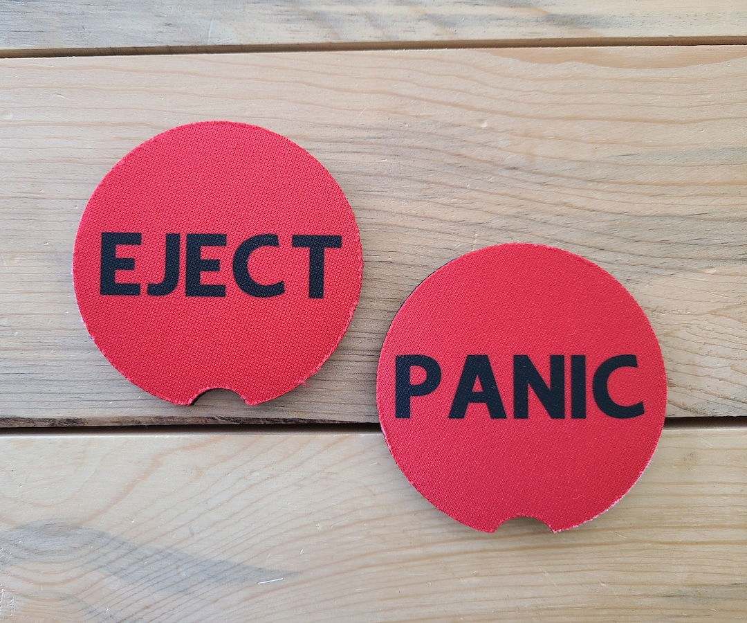 Eject Panic Button Car Coasters, Funny Car Coasters, Truck Car Coasters, Funny Birthday Gift