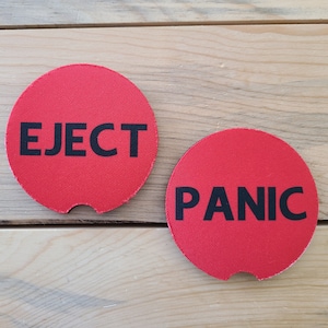 Eject Panic Button Car Coasters, Funny Truck Accessories, New Driver Gift, Customer Coasters