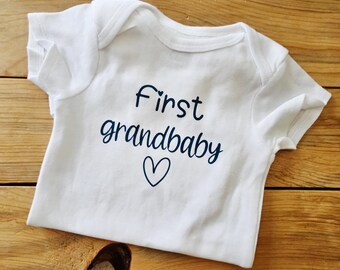 First Grandbaby Announcement Bodysuit: New Grandparents Gift, Pregnancy Announcement