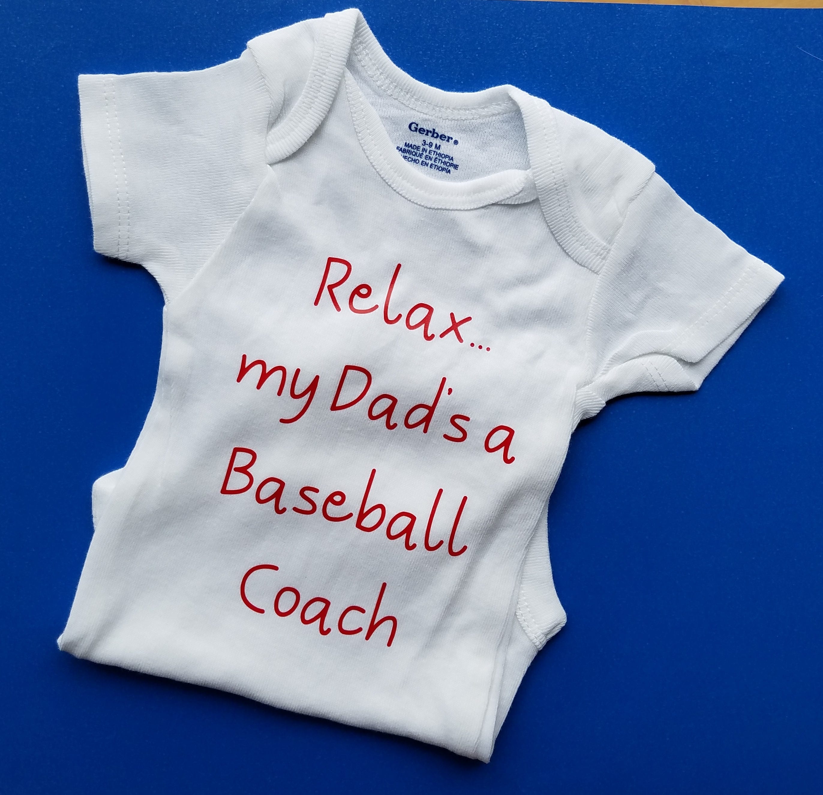 Relax My Dad's A Baseball Coach Baby Clothes Baseball - Etsy Denmark