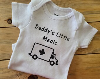 Daddy's Little Medic, EMT Baby Gift, Paramedic Baby Gift, Gender Neutral Baby, Future Medic, EMT Dad, Medic Dad, First Responder Baby Gift