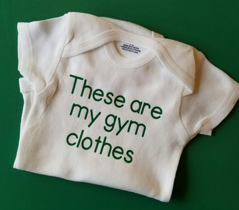 These Are My Gym Clothes Funny Baby Workout Baby Gender Etsy