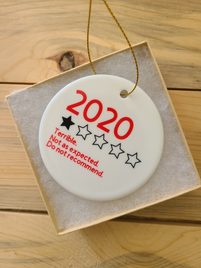 2020 Review Ornament, Ceramic Ornament, Year In Review Ornament, , Pandemic Ornament, It Was Terrible A Terrible Year, Funny Christmas Gift Red