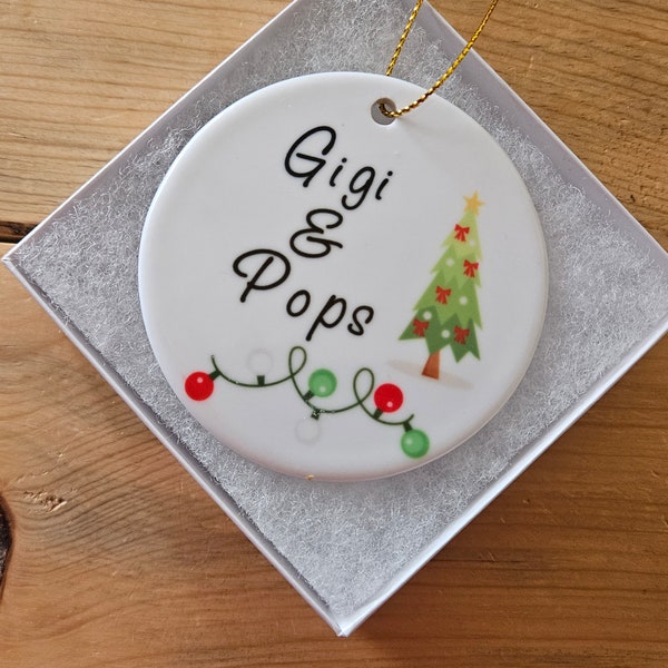 Gigi and Pops Ornament, Personalized Grandparent Gift, Personalized Grandparents Ornament, Personalized Ornament, Pregnancy Announcement, Pa