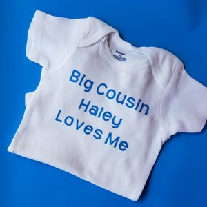 Big Cousin Loves Me, Baby Cousin Gift, Gender Neutral Baby Clothes, New Cousin Gift, Personalized Cousin Baby, Personalized Baby Gift, Baby
