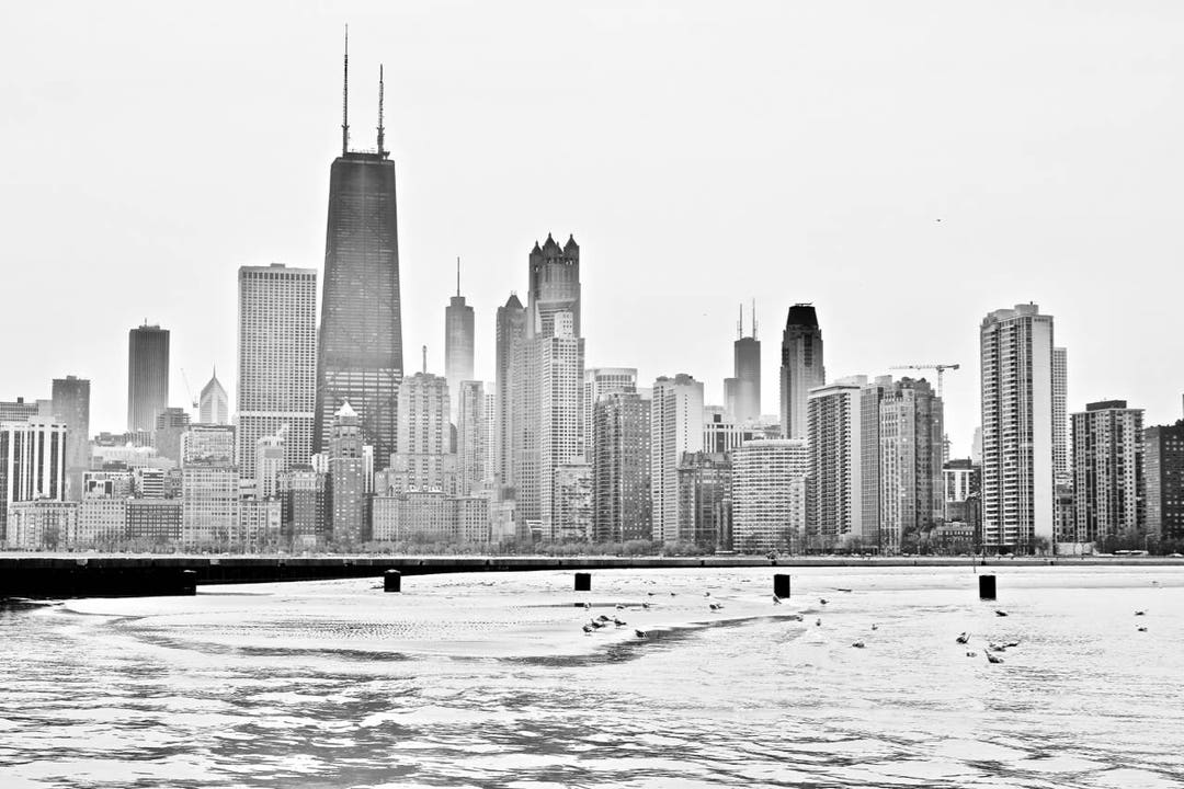 Fine Art Print Chicago Skyline North Beach View Spring Etsy