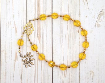Apollo Pocket Prayer Beads with Sun: Greek God of Music and the Arts, Health and Healing, Archery and the Sun