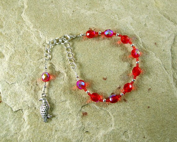 Lilith Prayer Bead Necklace in Garnet Sumerian//Babylonian Goddess of Fertility and Free Will