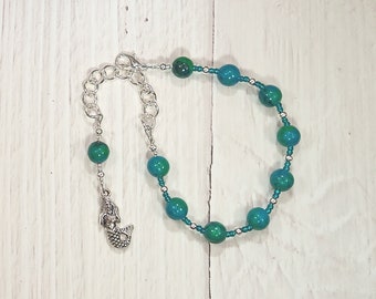 Ran Prayer Bead Bracelet in Chrysocolla: Norse Goddess of the Sea