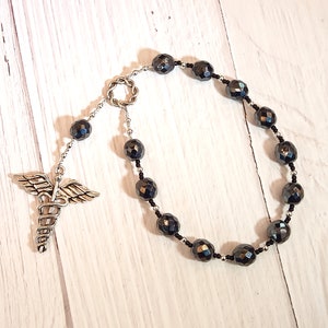 Pocket Prayer Beads with Caduceus for the Greek God of Communication, Commerce, Competition, Diplomacy, Rhetoric, Travel
