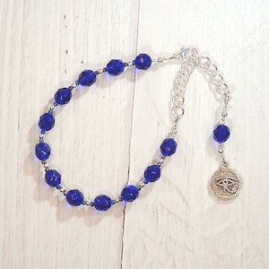 Horus the Younger (Heru-sa-Aset) Prayer Bead Bracelet: Egyptian God of Sovereignty, Victory, Justice