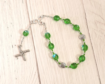 Brigid (Brigid, Brigit) Pocket Gebetskette in Grün: Irische keltische Göttin der Poesie, des Handwerks und der Heilung