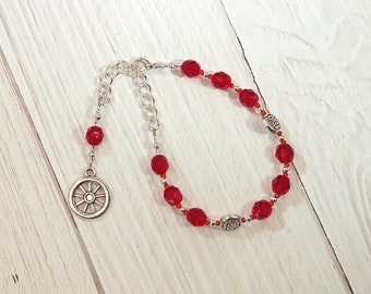 Taranis Prayer Bead Bracelet: Gaulish Celtic God of Thunder, Fertility and Protection