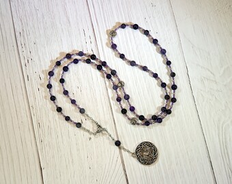 アメジストビーズとシルバービーズの装飾ネックレス アメジストの五芒星瞑想ビーズネックレス - Etsy 日本
