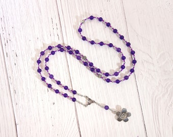 Hypnos Prayer Bead Necklace in Amethyst: Greek God of Sleep