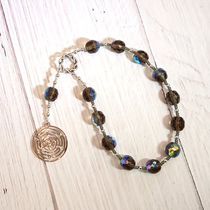 Hekate Pocket Prayer Beads with Hecate's Wheel: Greek Goddess of Magic and Witchcraft, and Protection of the Home and Women