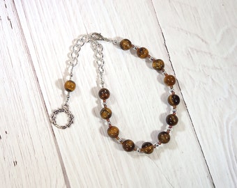 Apollo Prayer Bead Bracelet in Tiger Eye: Greek God of Music and the Arts, Health and Healing, Archery and the Sun