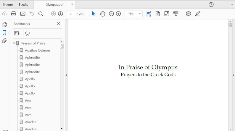 In Praise of Olympus: Prayers to the Greek Gods