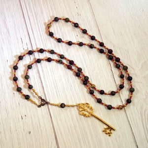 Hekate (Hecate) Prayer Beads in Bloodstone: Greek Goddess of Magic, Witchcraft, Night, Darkness, Protection of the Home and Women