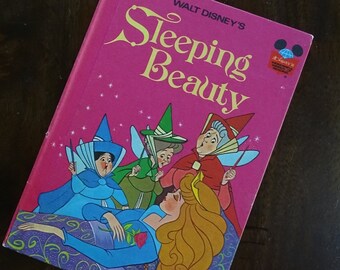 Vintage Sleeping Beauty Book, Walt Disney Storybook, 1974 World of Reading, Colorful Pictures, Easy Read Aloud Book, Fairytale Princess