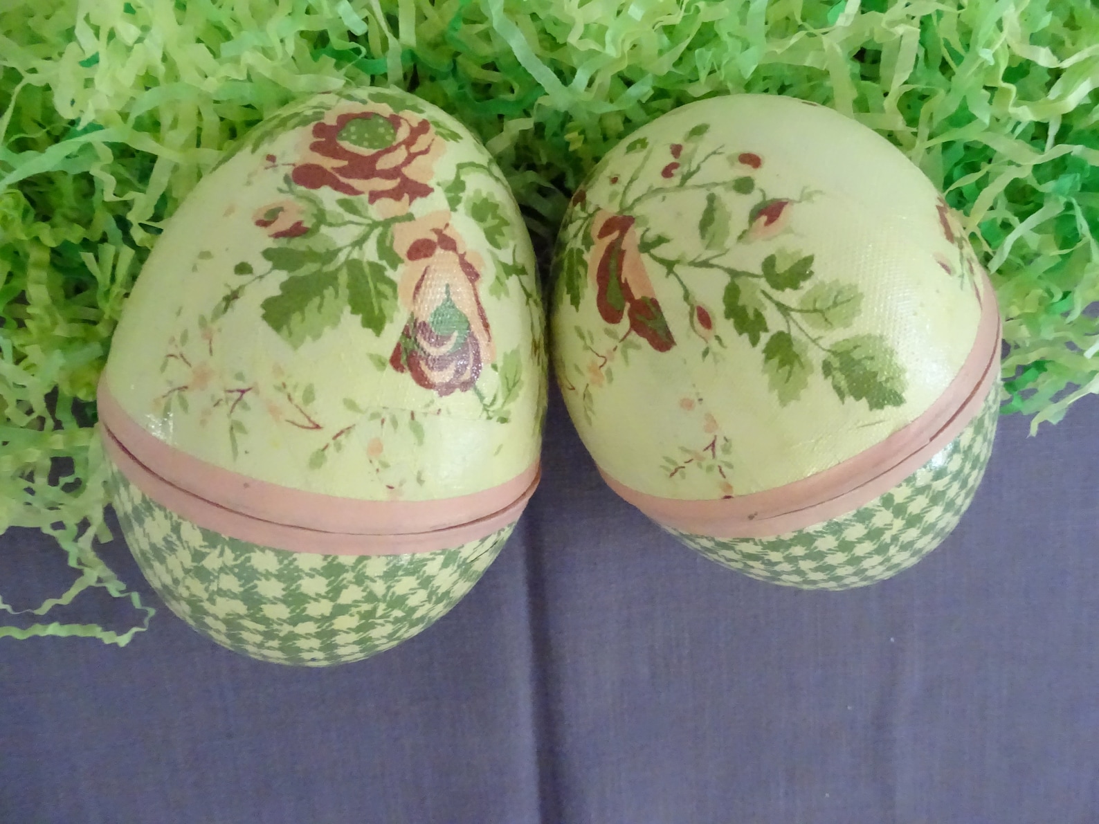 Vintage Easter Egg Candy Box Floral & Gingham Easter Decor Etsy