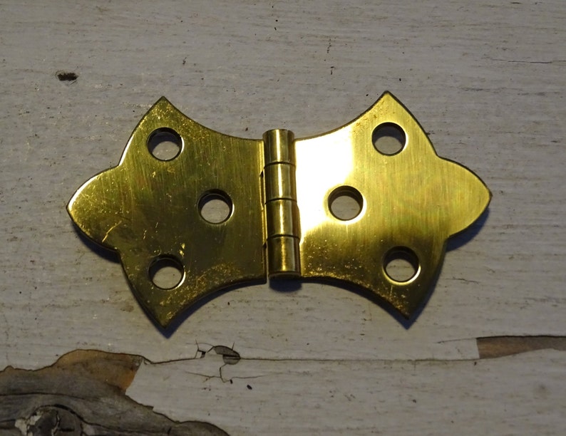 Vintage Solid Brass Hinge One Butterfly Hinge Gold Etsy