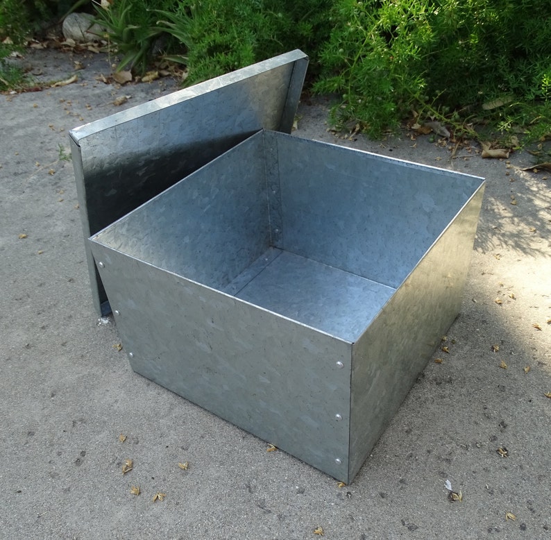 Vintage Metal Box Square Galvanized Metal Box 2 Piece with | Etsy