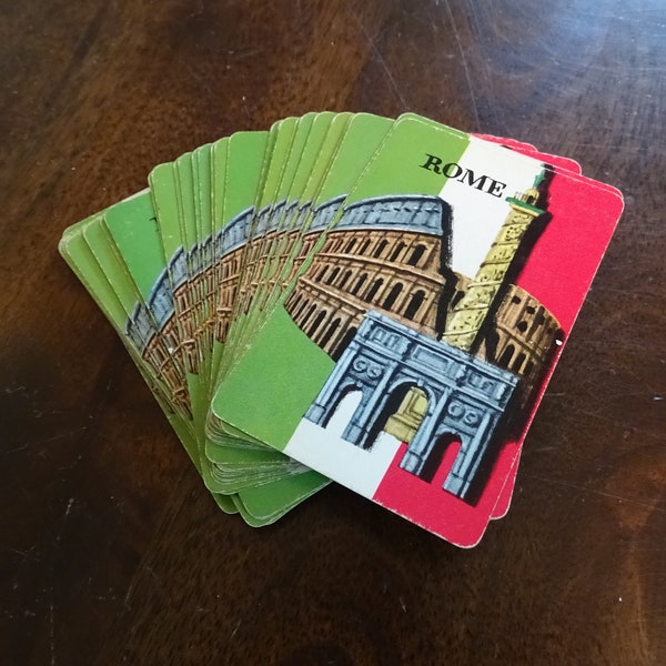 Vintage Arrco Playing Cards, Italian Landmarks in Rome, 52 Card Deck No Jokers, Game Night, Poker Bridge Solitaire Card Games, Italy Flag