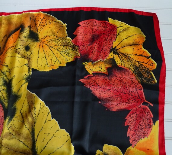 Vintage Leaves Scarf, Colorful Shoulder Wrap, Hug… - image 6
