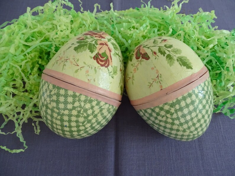 Vintage Easter Egg Candy Box Floral & Gingham Easter Decor Etsy
