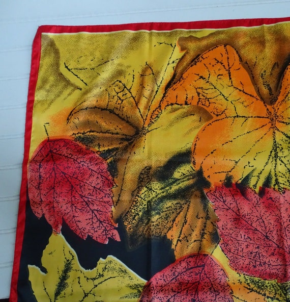 Vintage Leaves Scarf, Colorful Shoulder Wrap, Hug… - image 5