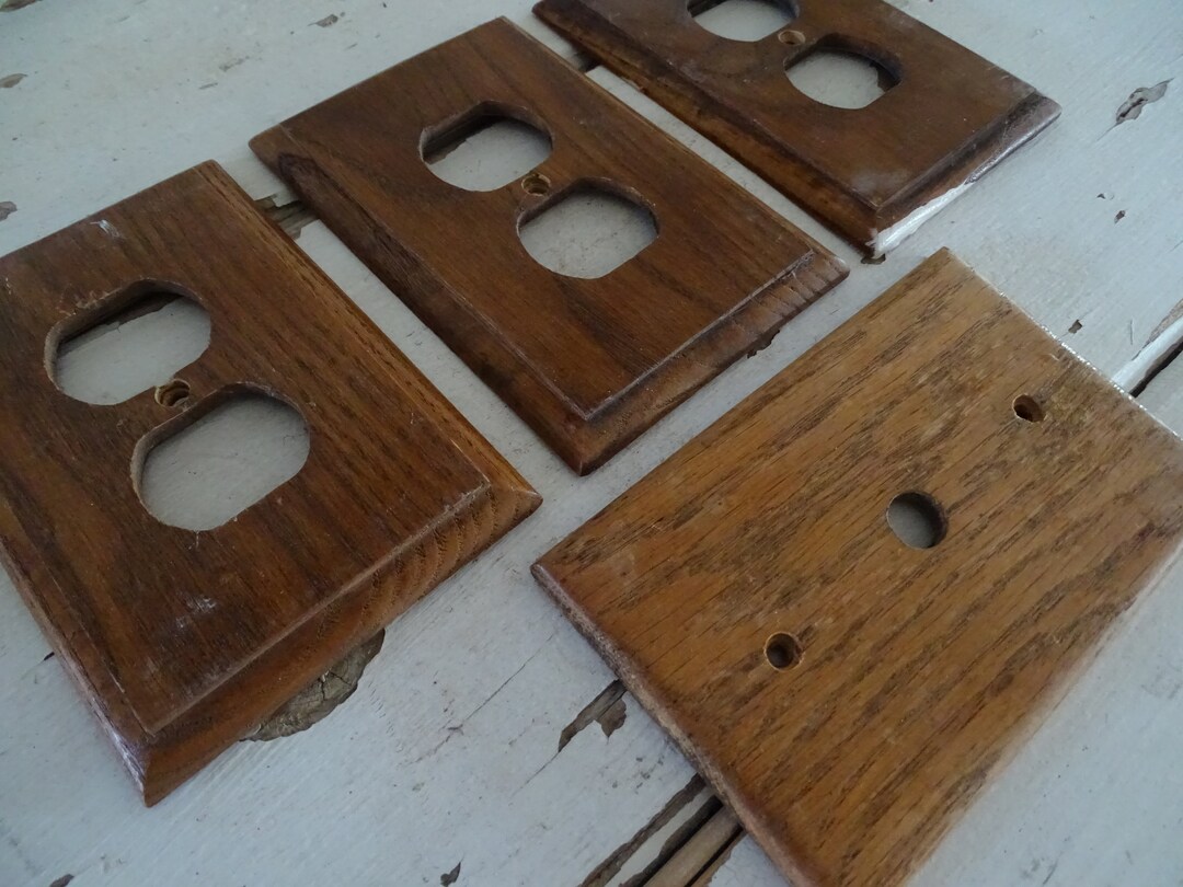 Vintage Wood Electrical Outlet Covers Set of 3 Plug Covers Etsy