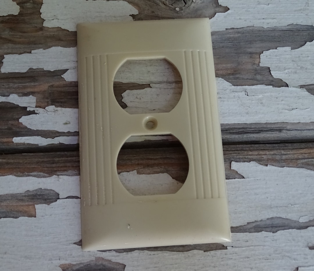 Vintage Outlet Plug Cover Dual Electrical Outlet Cover Mid Etsy