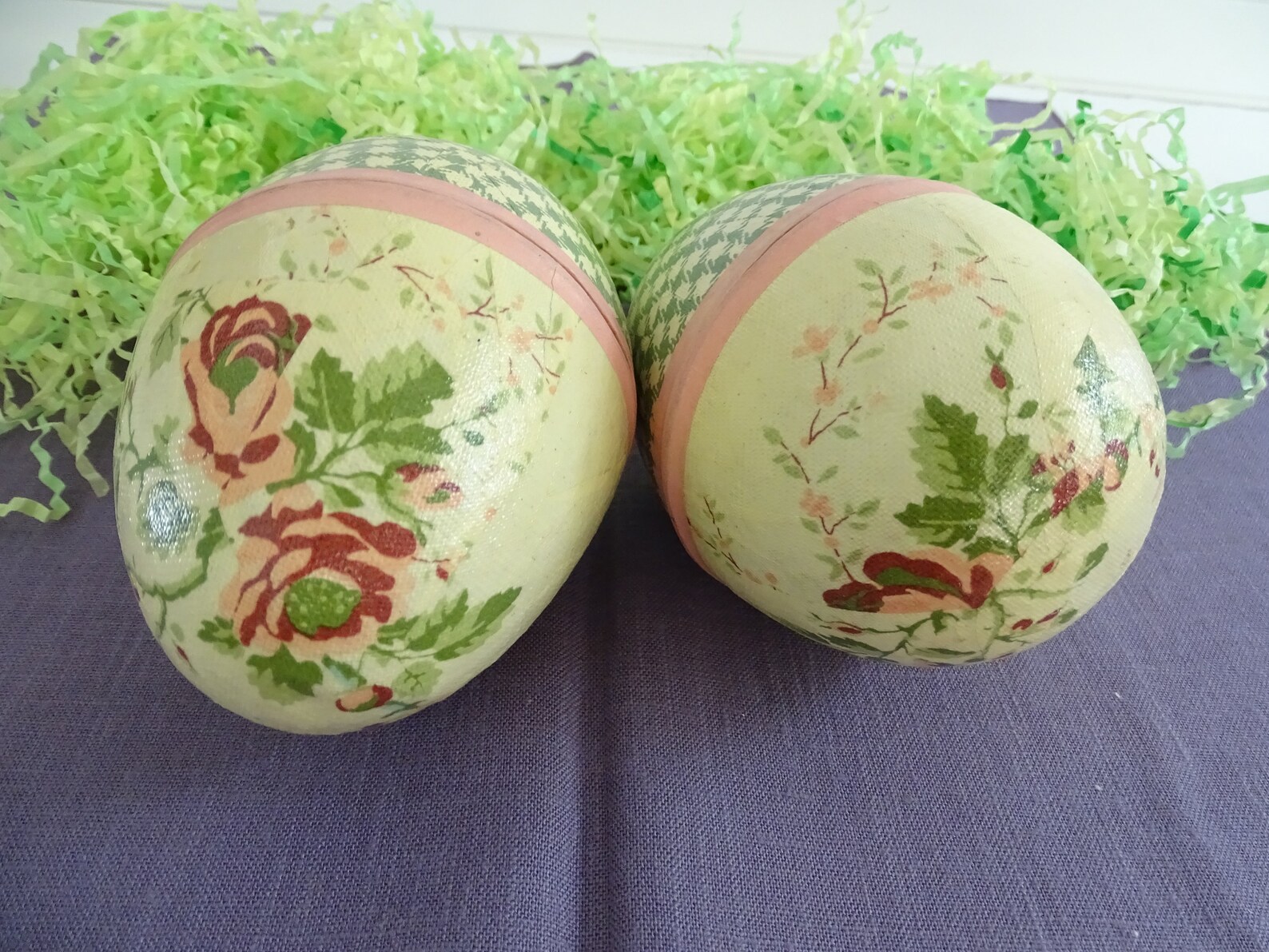 Vintage Easter Egg Candy Box Floral & Gingham Easter Decor Etsy