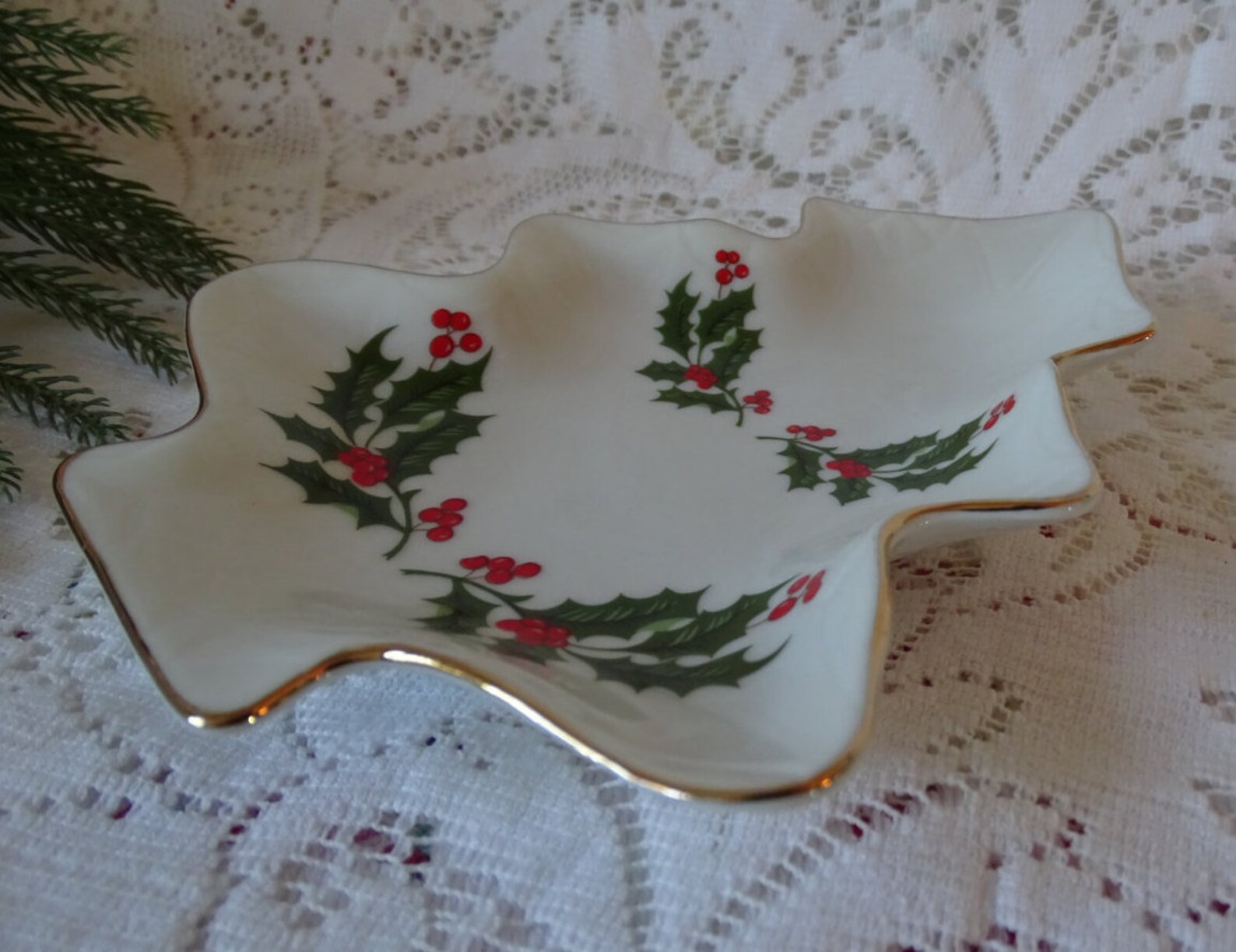 Vintage Christmas Candy Dish Tree Shaped Christmas Dish with Etsy