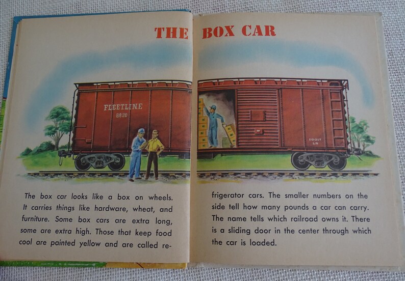 Vintage Freight Train Kids Book 1956 Children's Learning Etsy