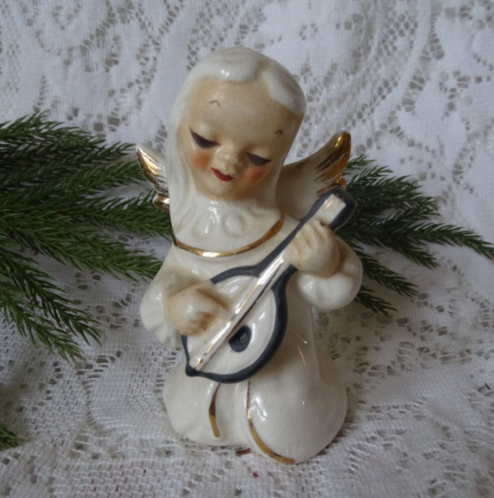Vintage Porcelain Angel Figurine 1950's Christmas Angel Etsy