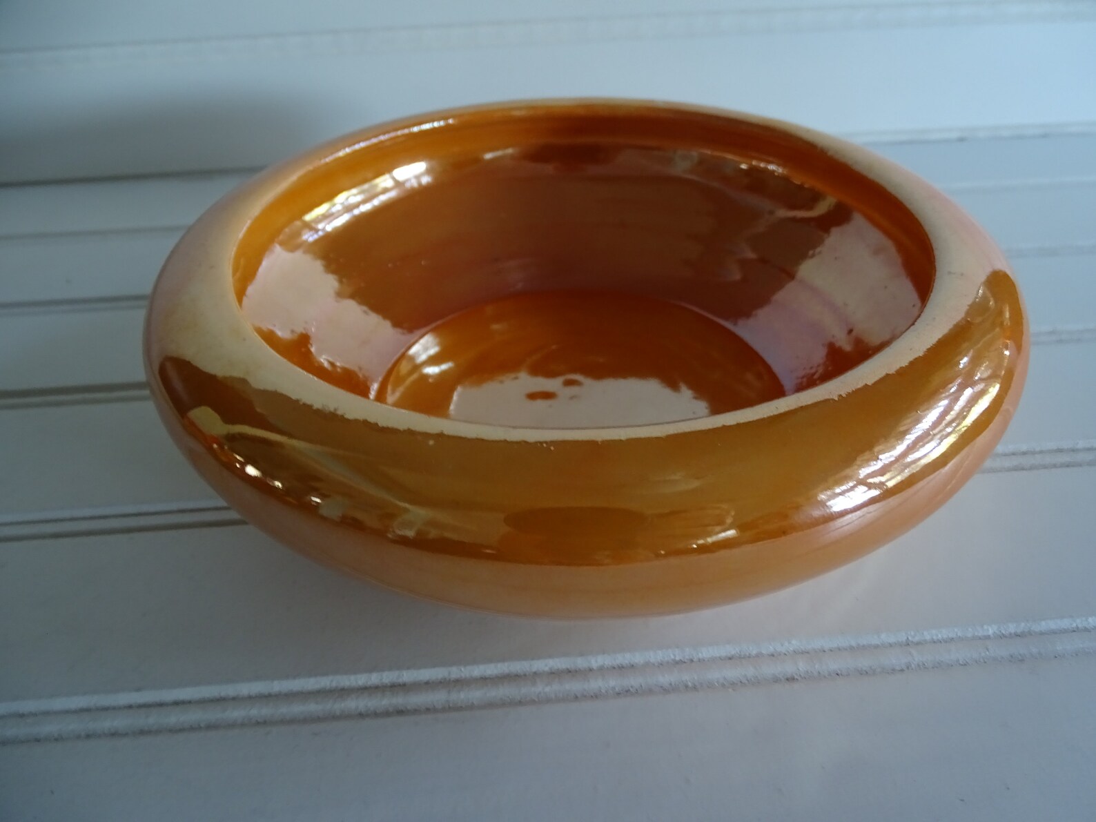 Vintage Orange Bowl Pearlescent Orange Planter 7 Wide Etsy Singapore