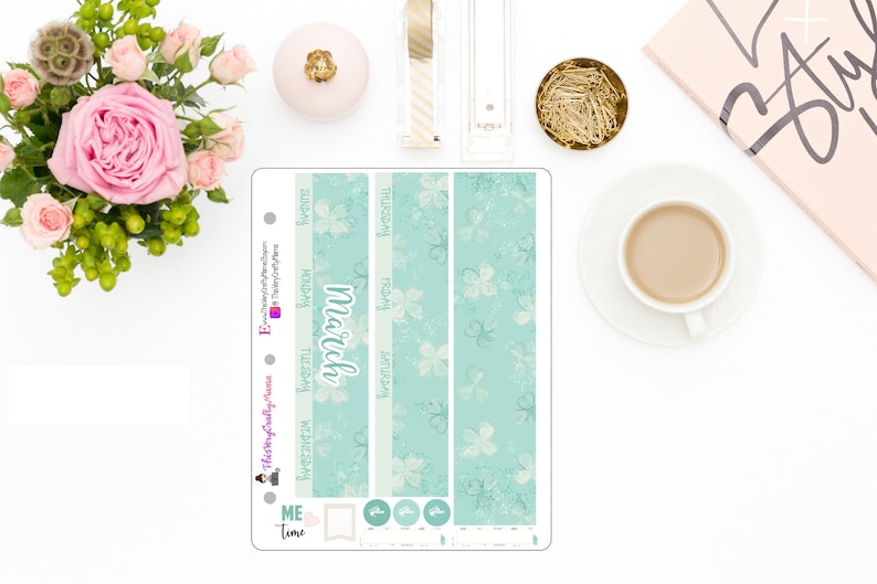 Lucky You March Monthly 2 Page Sticker Kit for Erin Condren Planner