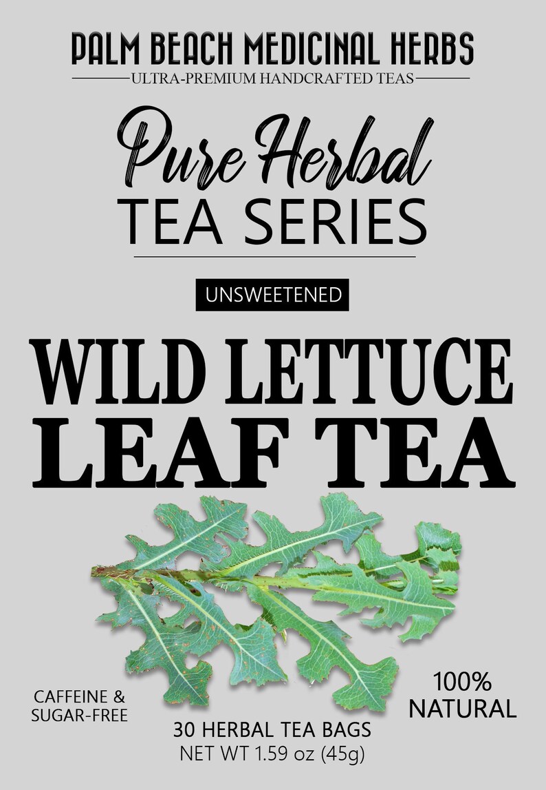 Wild Lettuce Leaf Tea Pure Herbal Tea Series by Palm Beach Etsy