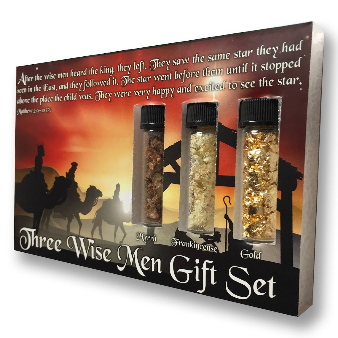 Three Wise Men Nativity Gift Set Gold Frankincense Myrrh Etsy