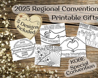 JW Pure Worship Kobe 2025 Convention Coloring Cards (Printable)