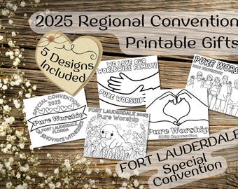 JW Pure Worship 2025 Coloring Cards | Fort Lauderdale (Printable PDF)