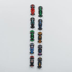 Vertical Wall Mount For LEGO F1 Speed Champions Sets - Pack Of 10