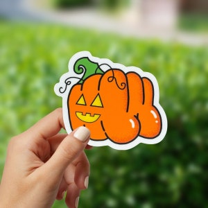 Pumpkin Matte Vinyl Sticker | Water Bottle Sticker | Pumpkin Laptop Decal